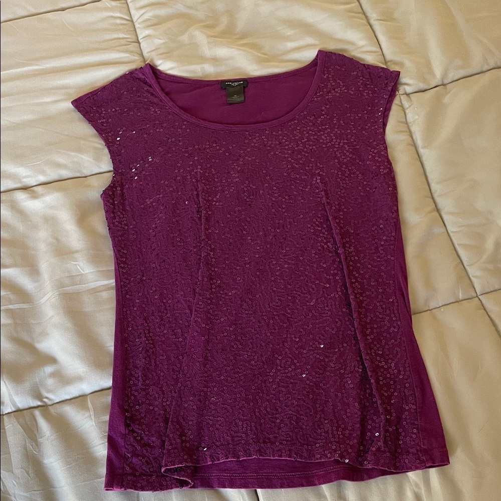 Ann Taylor Purple Sparkly Tank Top